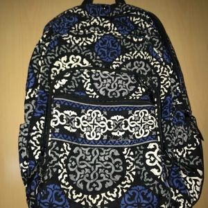 Black and blue paisley petals Vera Bradly Backpack